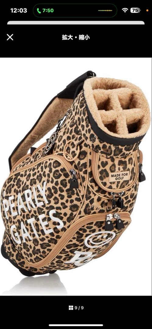 MKさん専用　　PEARLY GATES 激レア ヒョウ柄キャディバッグ