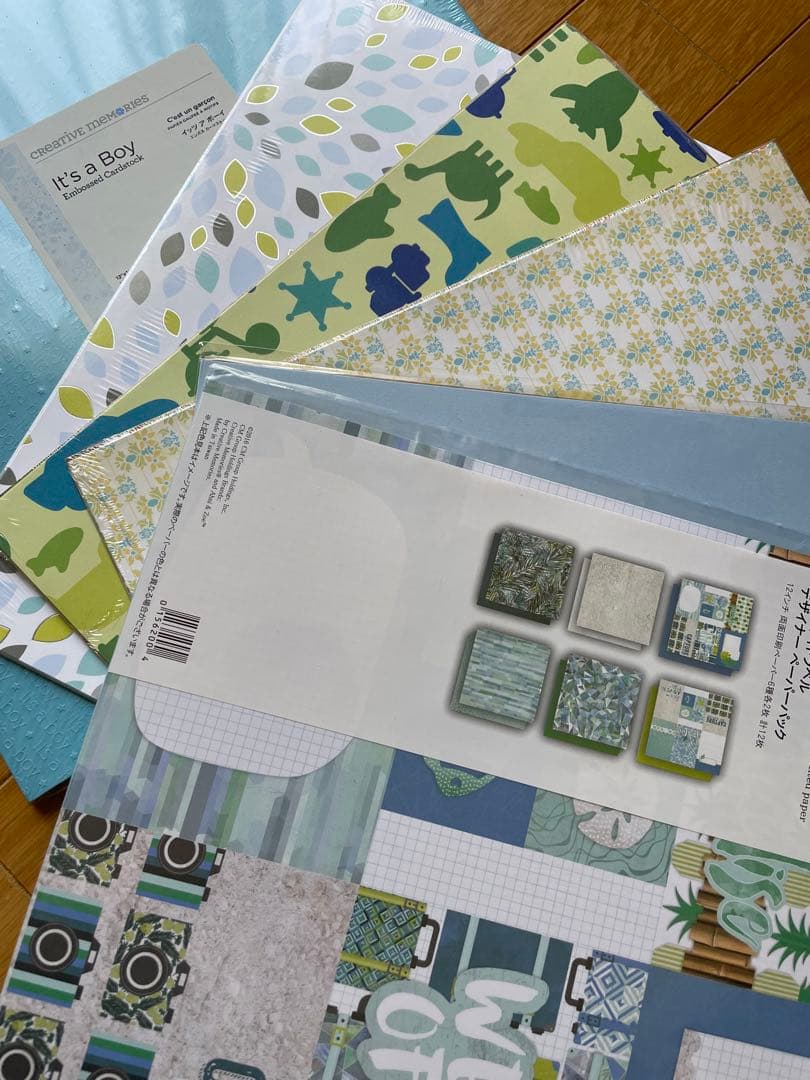 スクラップブッキング　爽やかペーパー