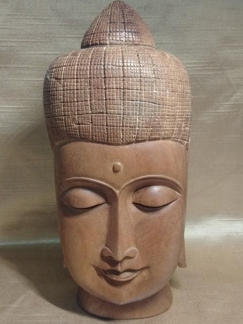 仏頭　木　堅木　柔和　美　高18cm　570g　T108