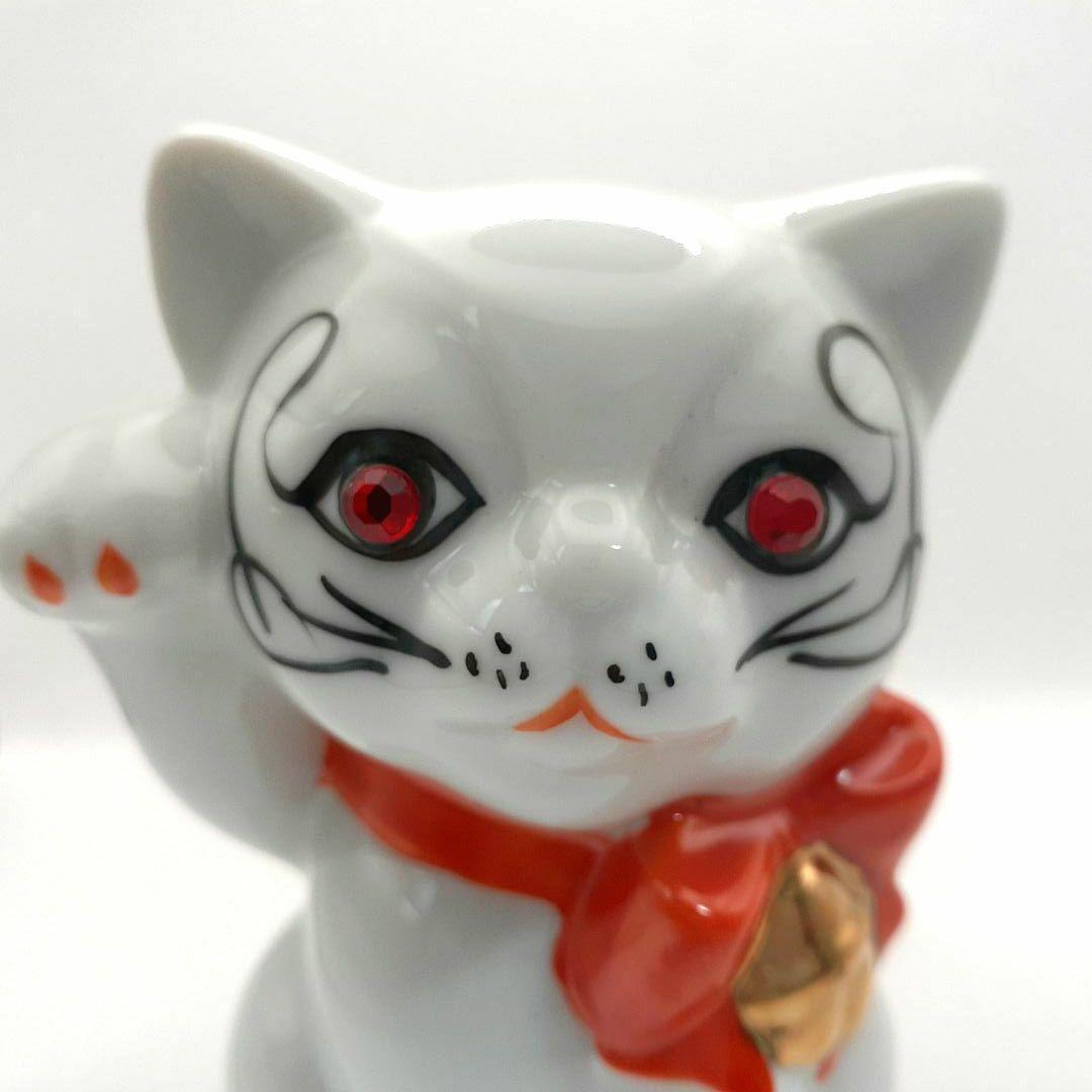 095 東海銀行ノベルティ 陶器製 リボン猫 貯金箱 2体セット 白黒 非売品