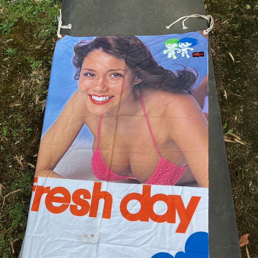 トヨタ純正カーエアコン のぼり 超巨大 全長約4.9m 昭和レトロ 水着　美女