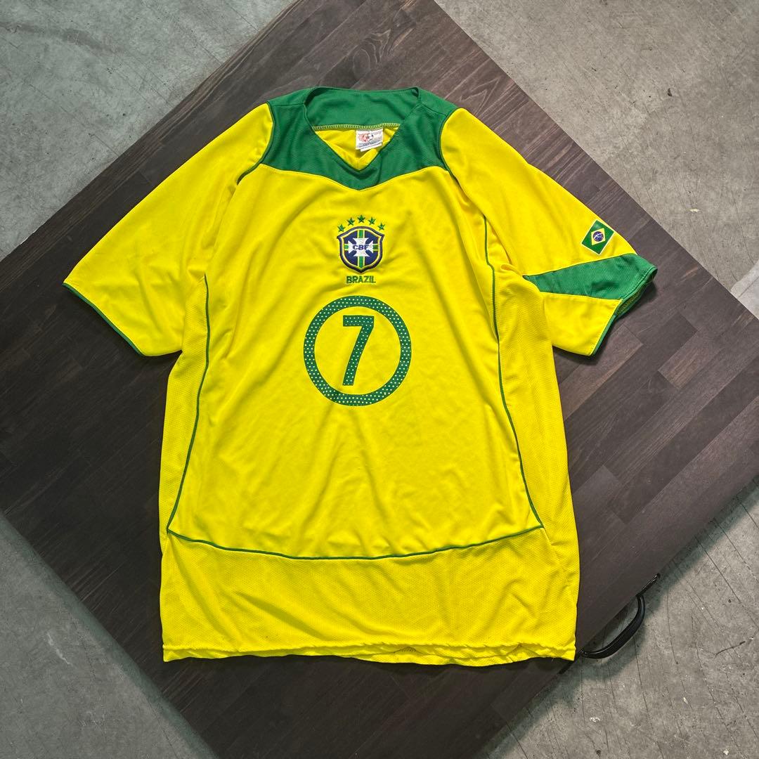 ★8SM2 ブラジル代表　ロナウジーニョ　ゲームシャツ　#7 サッカーシャツ古着
