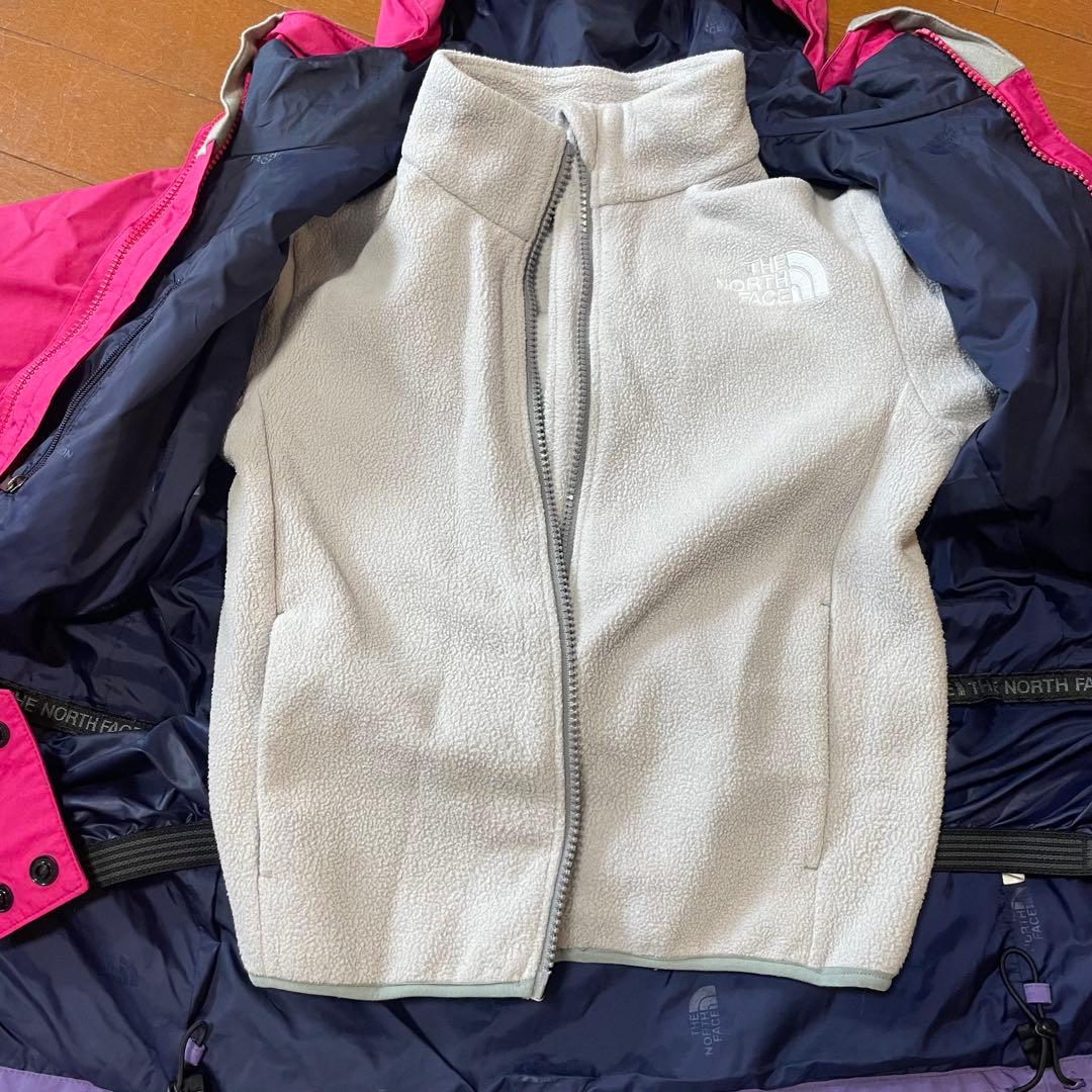 120 中フリース有 THE NORTH FACE 子ども用ウェア ピンク/紫