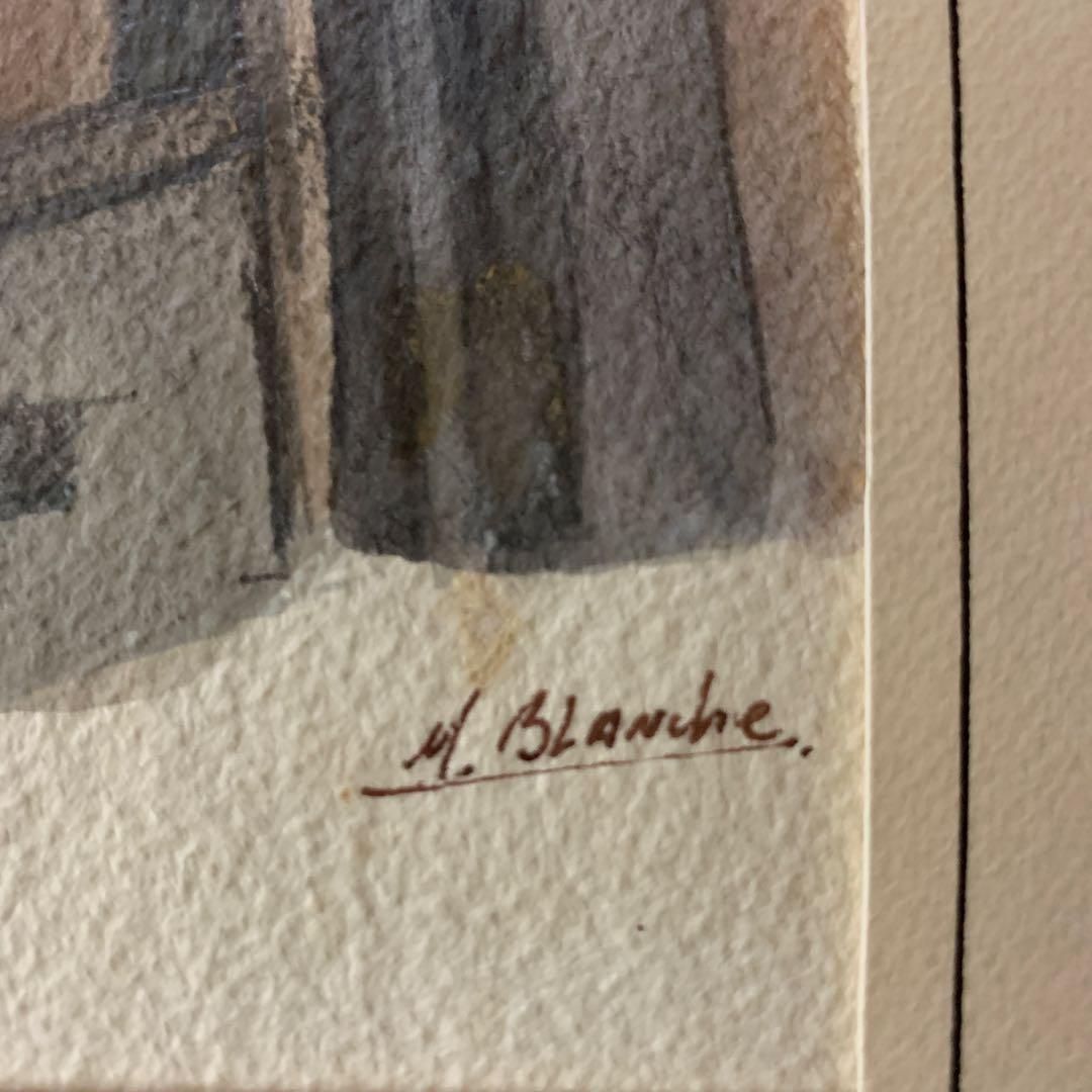 M. Blanche Rue Parisienne 水彩画 ２枚