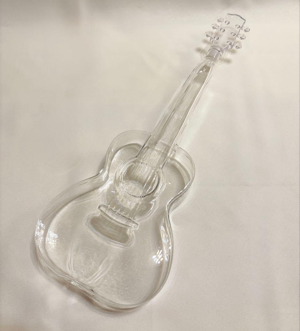 ギター型 デキャンタ ガラス製 全高 約 50cm インテリア 置物 ウイスキー