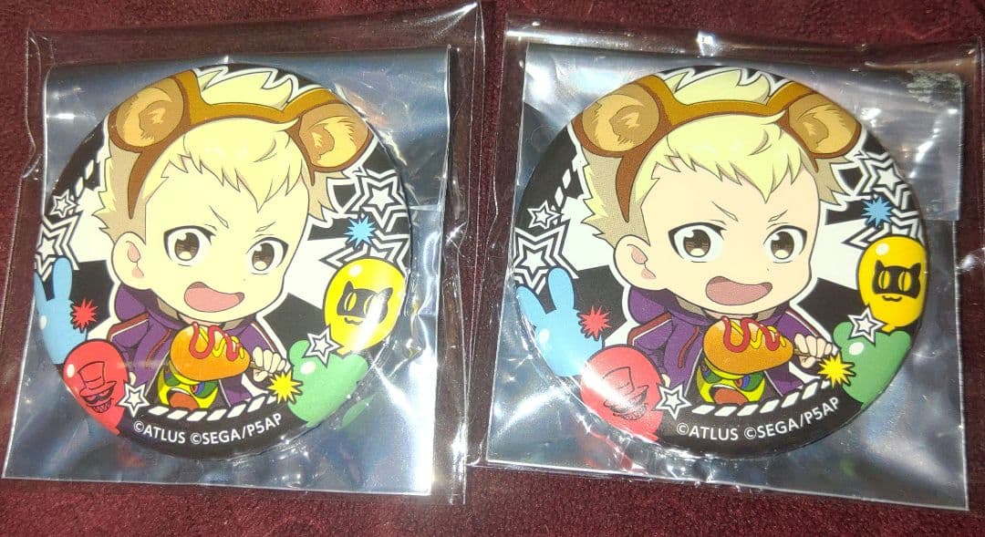 ⑦ペルソナ5　アニメイトカフェ　缶バッジ2個　坂本 竜司　コラボ