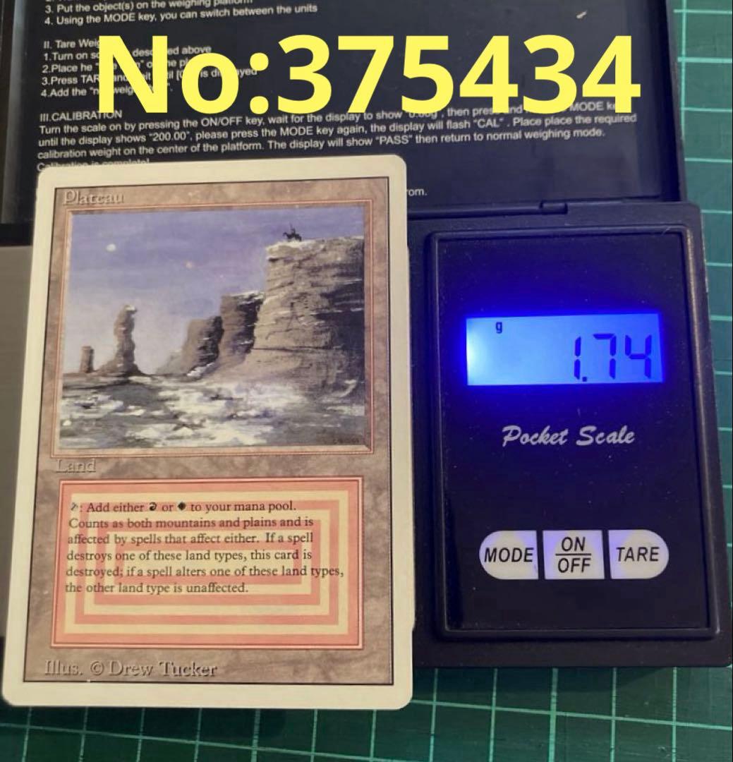 美品　MTG デュアルランド Plateau 再録禁止 3ED リバイズド 旧枠