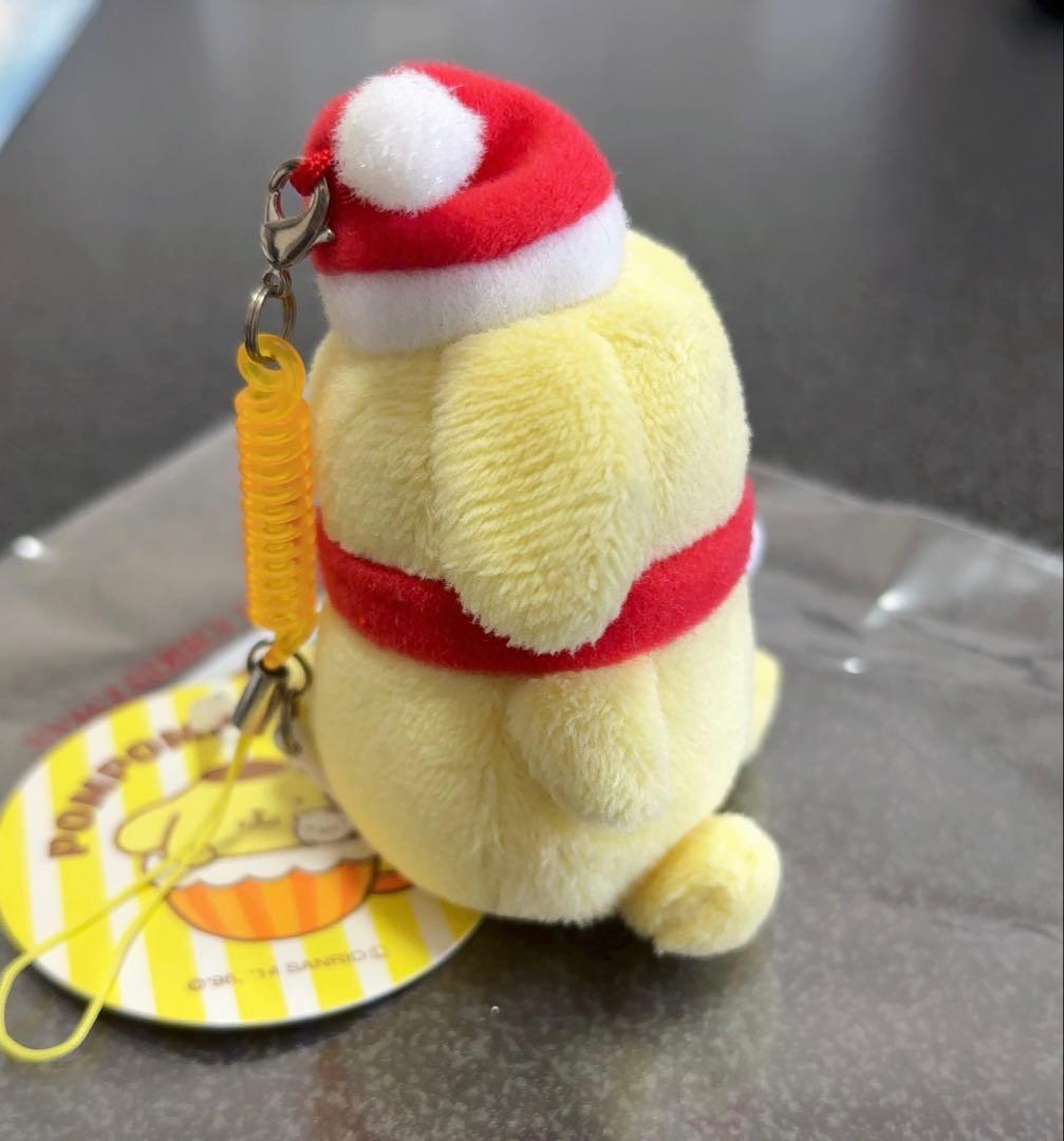 ポムポムプリン　ポムポムプリンカフェ限定　サンタ　クリスマス　ストラップ　タグ付