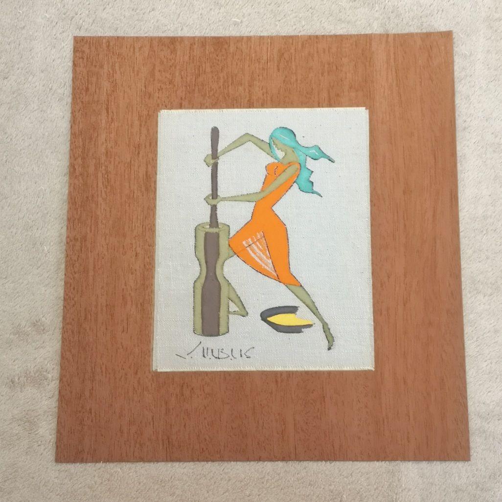 【ブラジル　アート　1970】手描き絵画『ヴィルジリオ・ナバイス』布絵　木絵