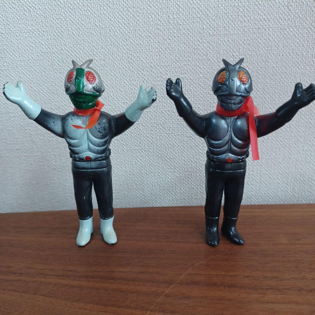 当時ものバンダイ「仮面ライダー」ミニソフビフィギュア2体セット