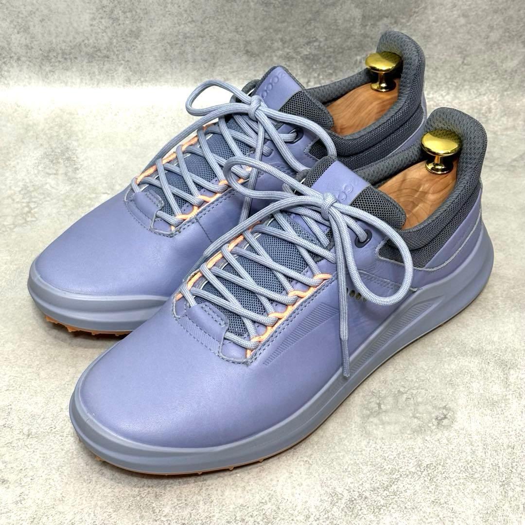 【新品】ECCO GOLF ラベンダー ゴルフシューズ スパイク 24.5cm
