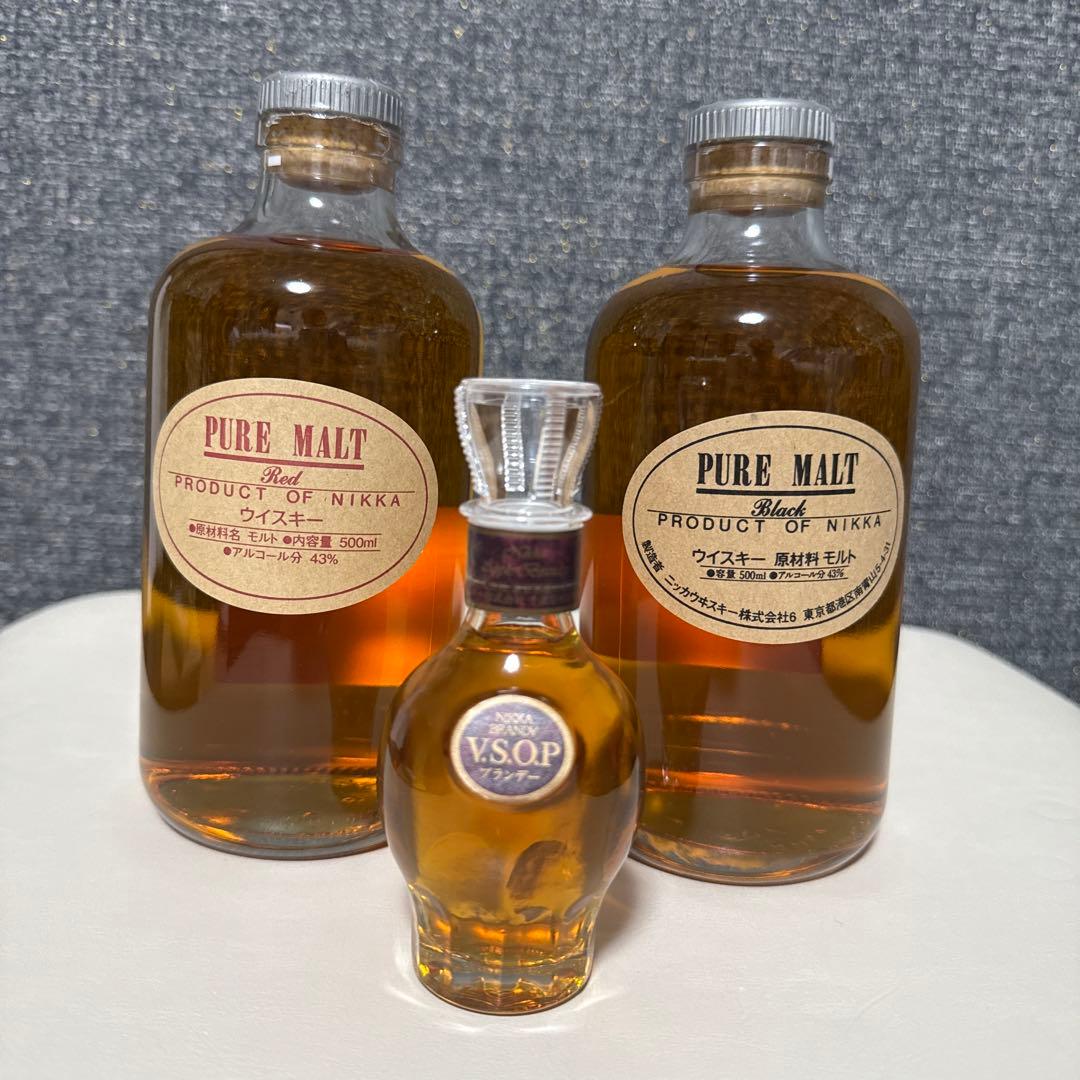 ニッカウイスキーPURE MALT 赤と黒V.S.O.P.ミニボトルをサービス