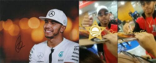 直筆サイン入り写真 ルイス・ハミルトン メルセデスAMG F1 SA鑑定済