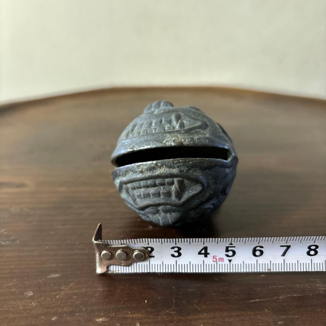 鬼面　鈴　1点　李朝　朝鮮古美術　柄付神鈴 銅鈴 神具 仏教美術　アンティーク