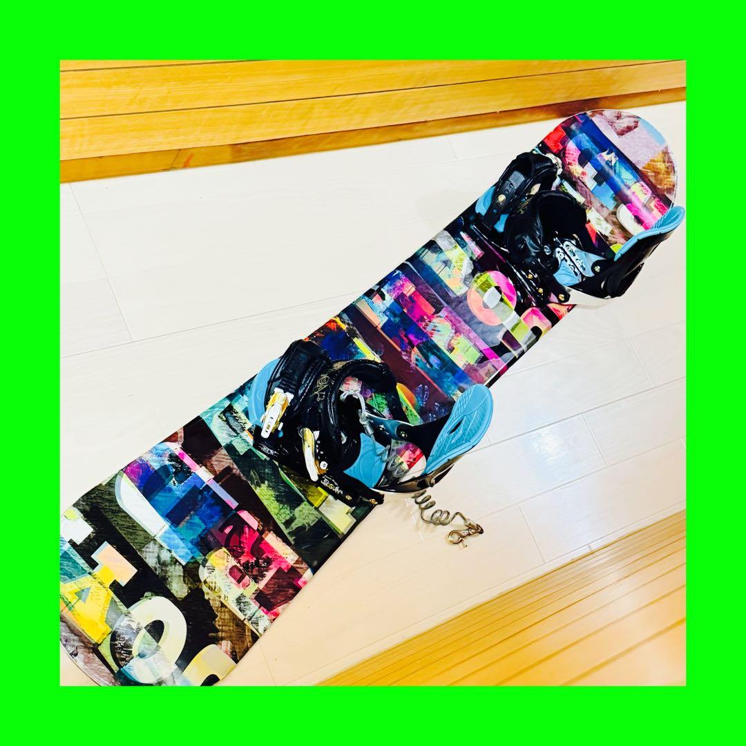 152cmカラフル スノーボード ビンディング付き格安特価初心者おすすめ