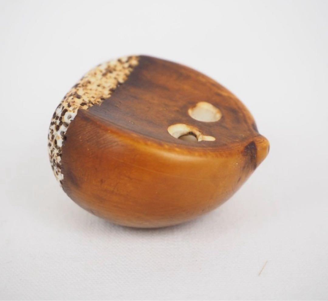 送料無料 時代物　栗根付　秀逸作