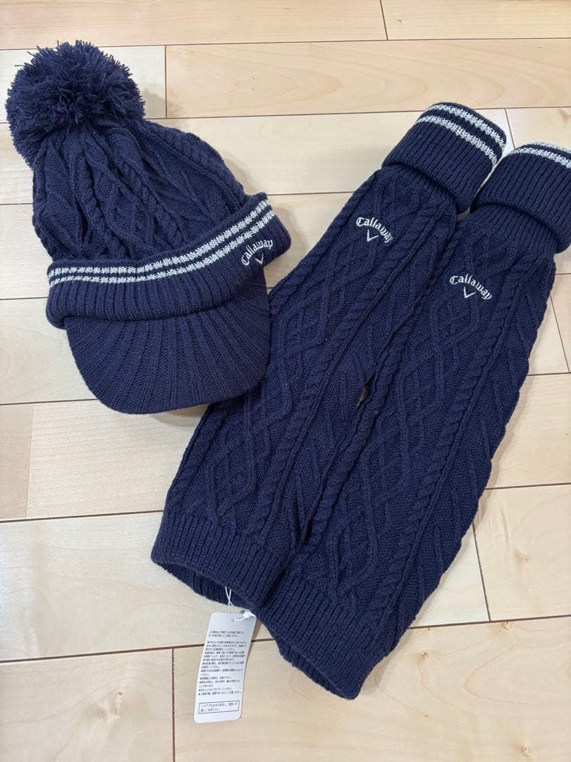 【新品未使用】Callaway キャロウェイ ニット帽とレッグウォーマーセット