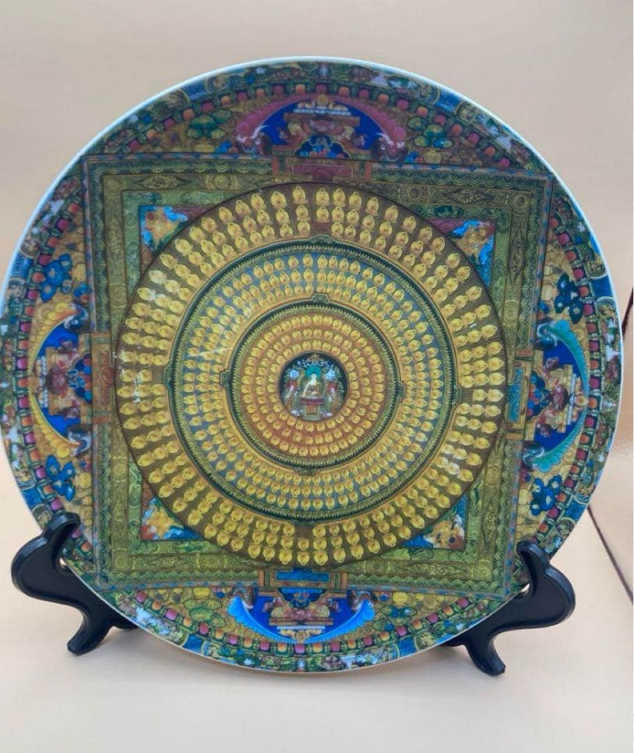 中国古美術・骨董品・旧蔵粉彩陶芸　大清乾隆年製萬佛彩飾皿・置物・茶道具・極細工