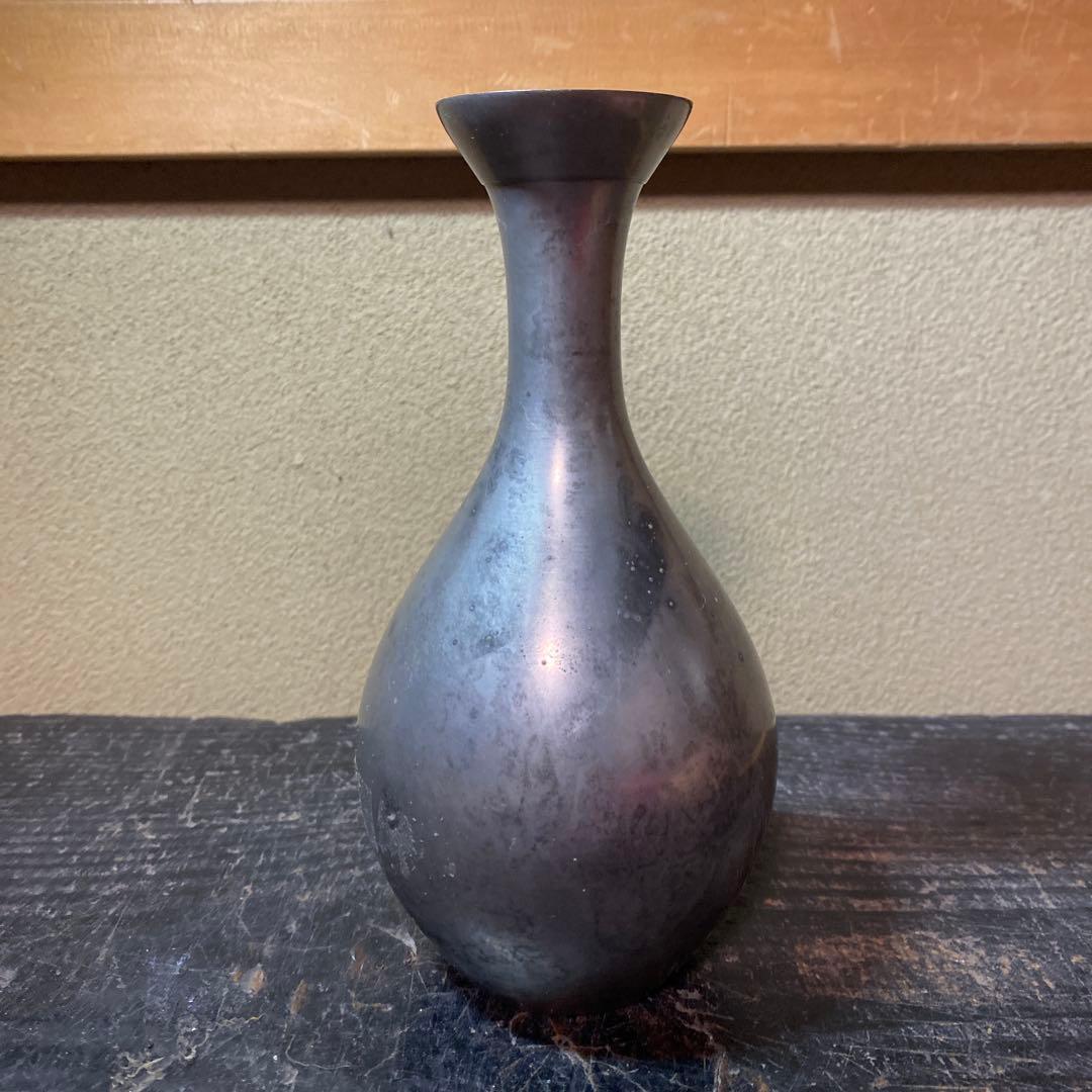 古錫徳利　京錫源製A 18cm8cm 447g