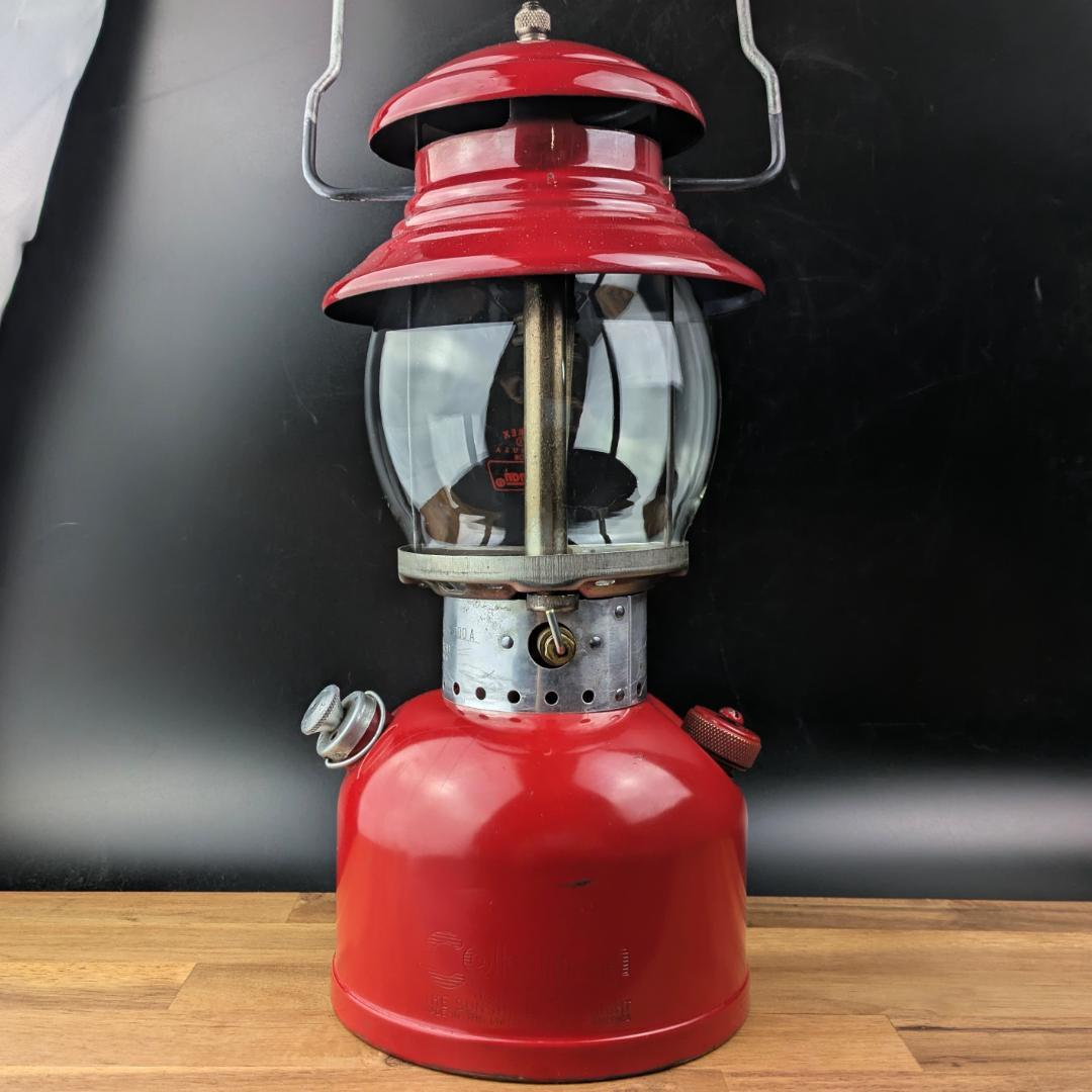 希少マルーン★コールマン ランタン 200A 62年6月製 PYREX赤ロゴ美品