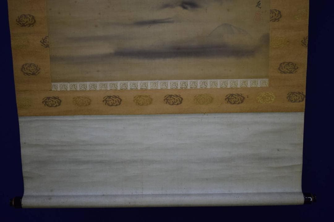 模写/谷文晁/富士図/桐題箱付/布袋屋掛軸HG-210