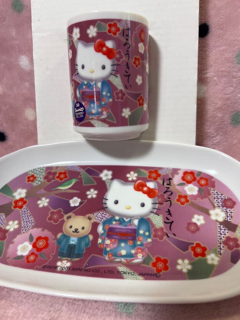 【超希少12種フルコンプ】ハローキティ 四季の湯呑み＆菓子皿 24点フルセット