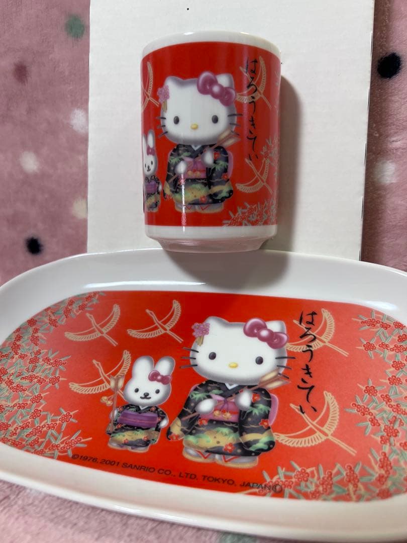 【超希少12種フルコンプ】ハローキティ 四季の湯呑み＆菓子皿 24点フルセット