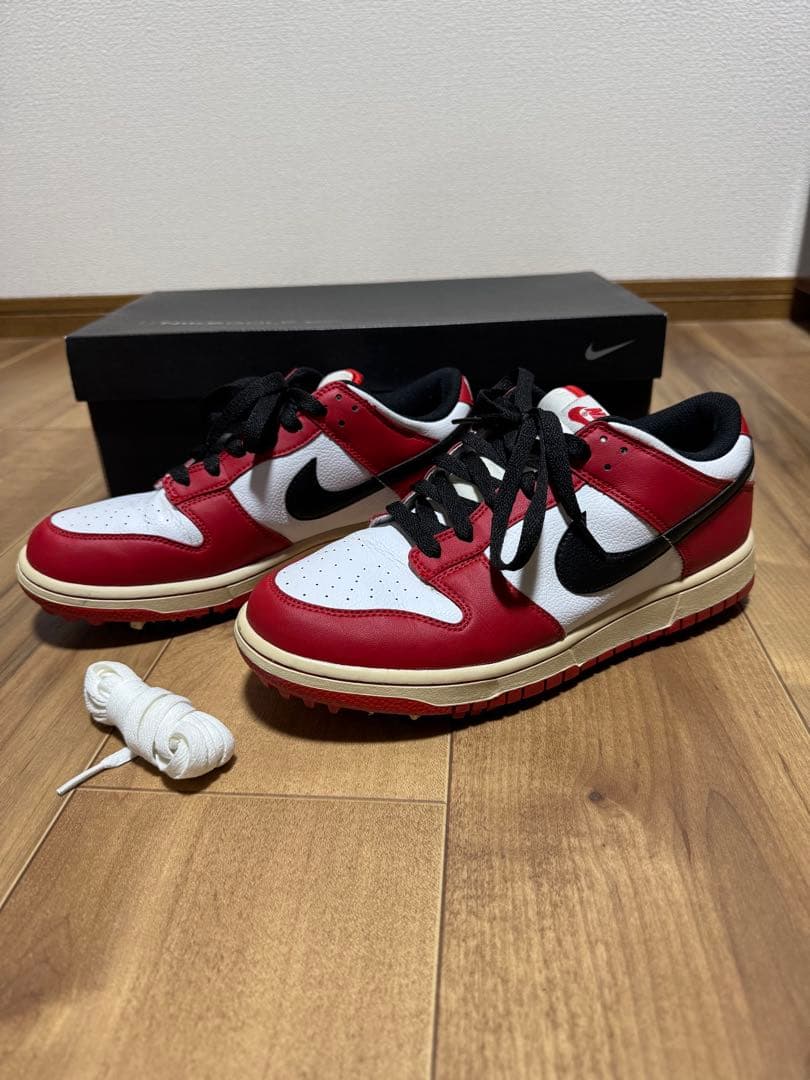 や*】様 【美品】Nike ダンク ゴルフシューズ レッド/ホワイト/ブラック