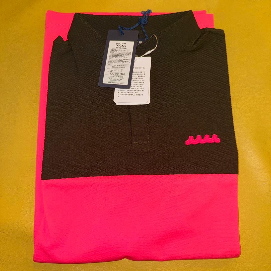 MUTAメンズ ポロシャツ 黒とピンク 未使用