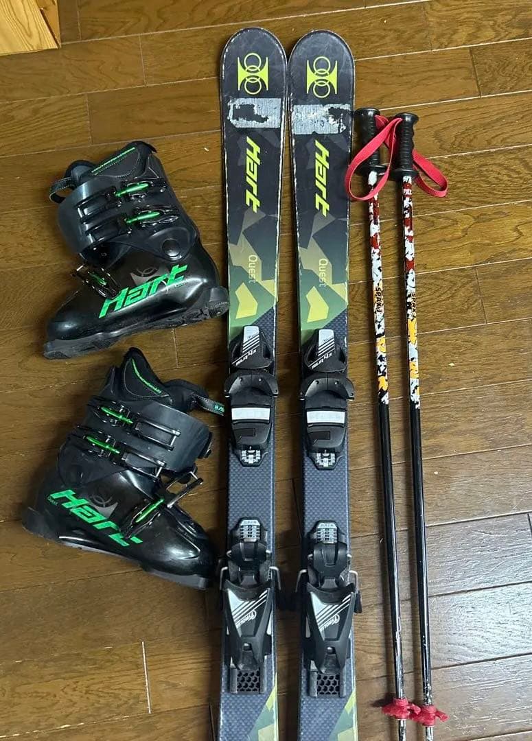 Hart スキー板(128cm).シューズ(22cm)ポールセット　キッズ