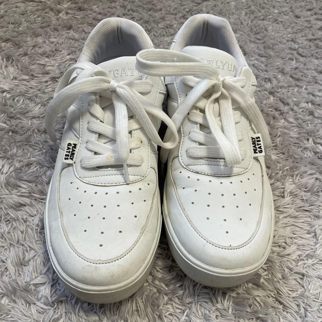 希少 PEARLY GATES ゴルフシューズ ホワイト スニーカー　サイズ26