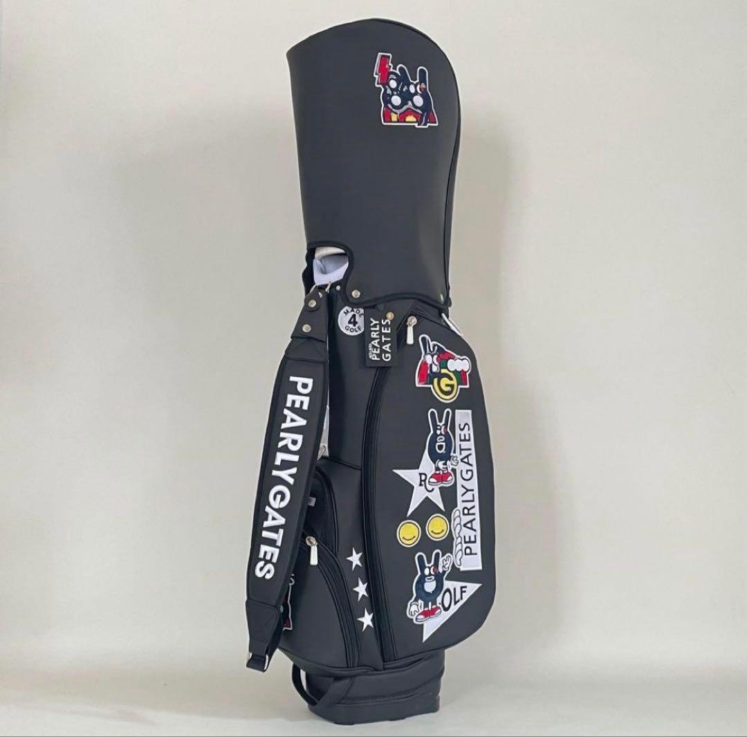 PEARLY GATES ブラックキャディバッグ　パーリゲイツ　合成革