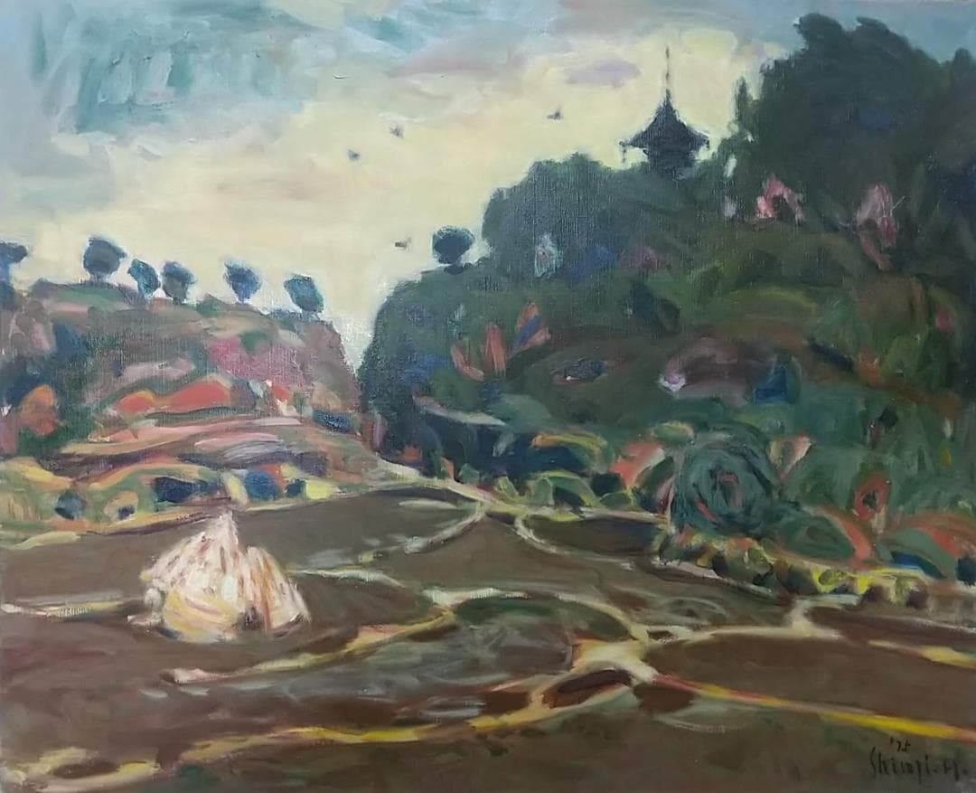 「里」1975 F15 絵画 油彩画 油絵