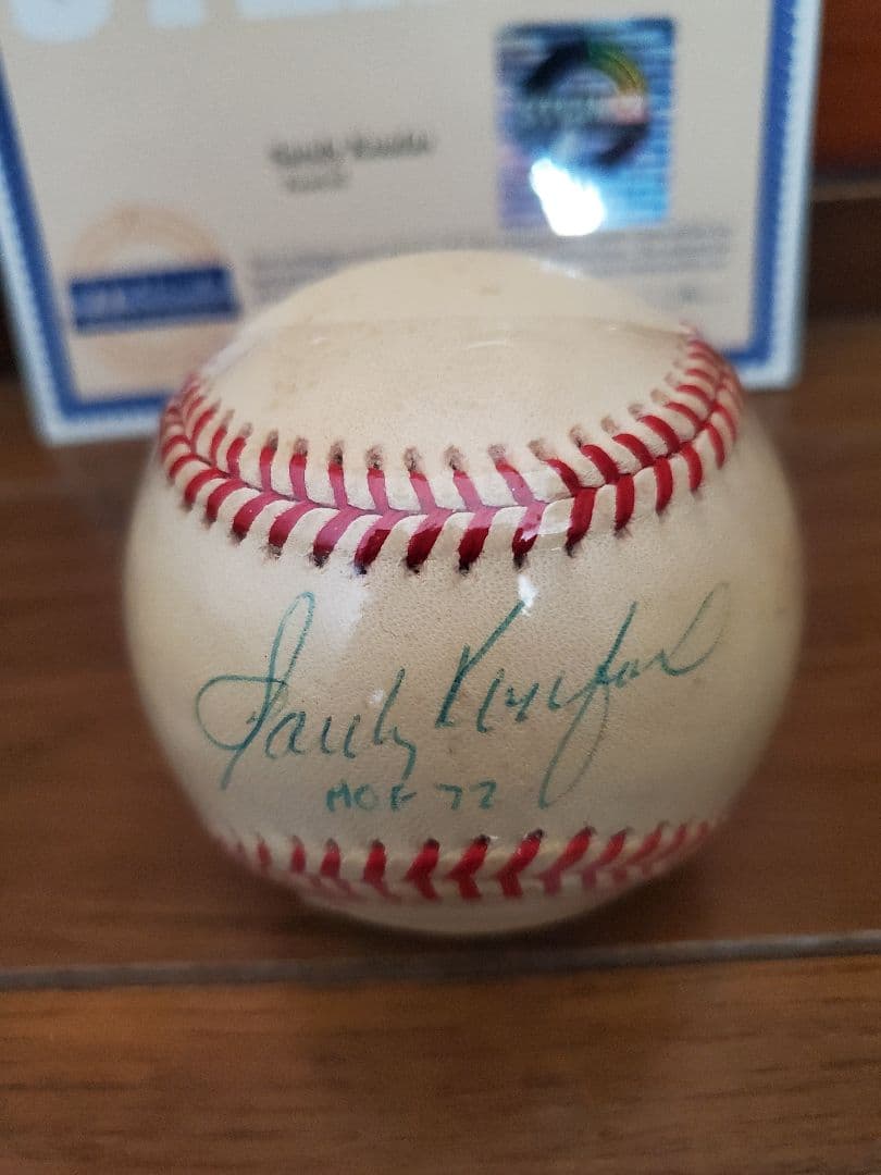 【超希少】★サンディ・コーファックス直筆サインボールHOF72入りドジャース★