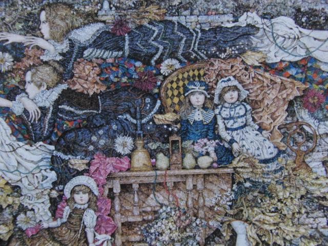 石阪春生、乾いたダリヤの花たちと＜女のいる風景＞、希少な画集より