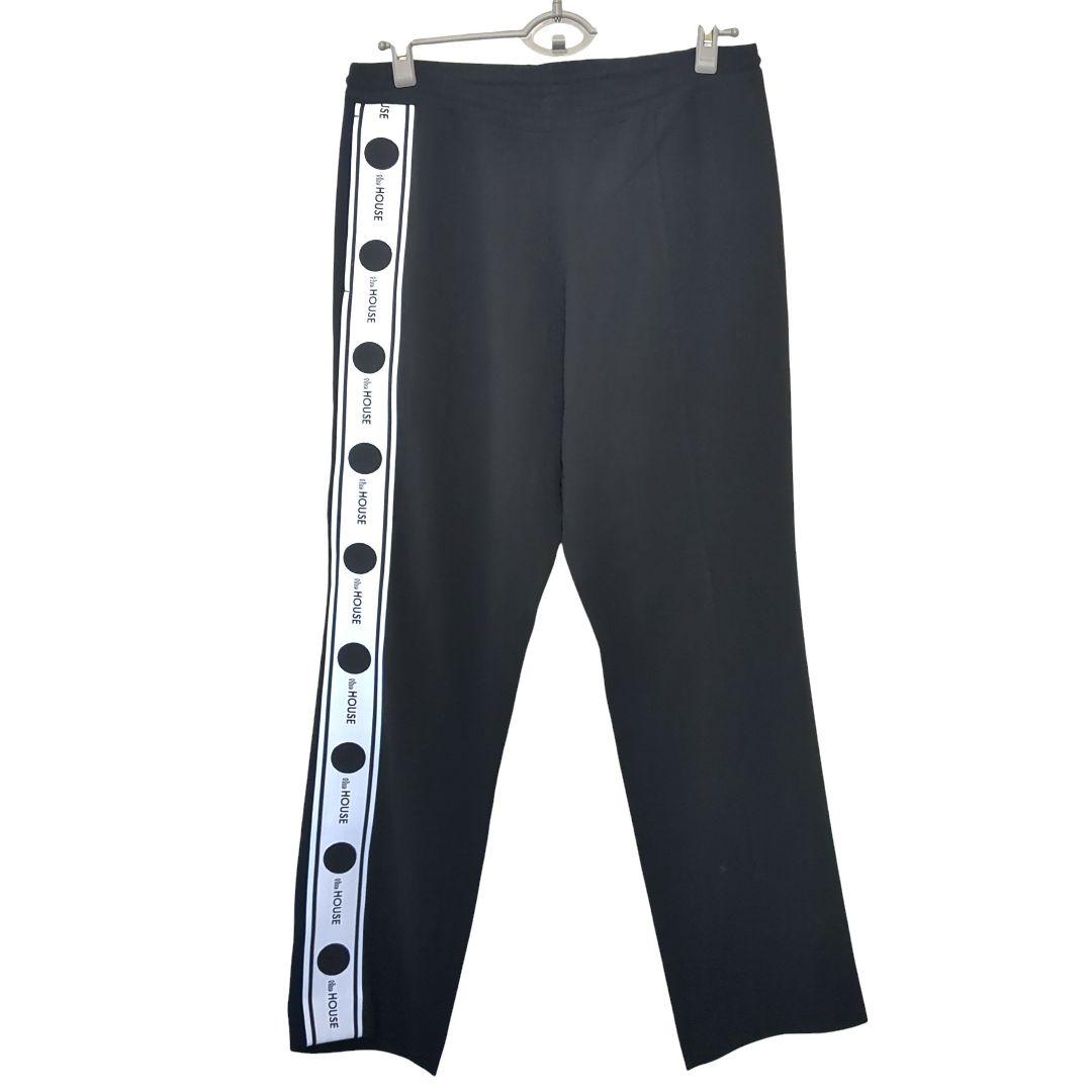 【美品】the HOUSE ザ・ハウスサイドラインパンツゴルフウェア黒 メンズL