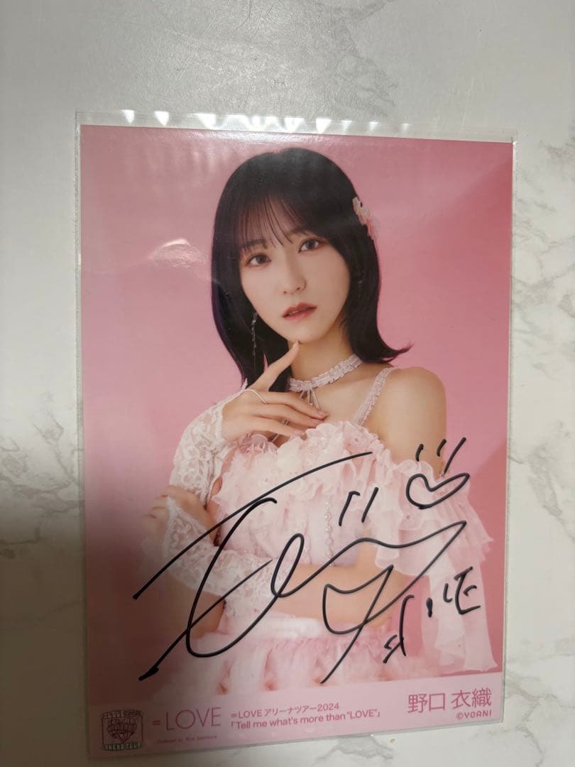 野口衣織 直筆 ピンキー チュウ　※即購入不可