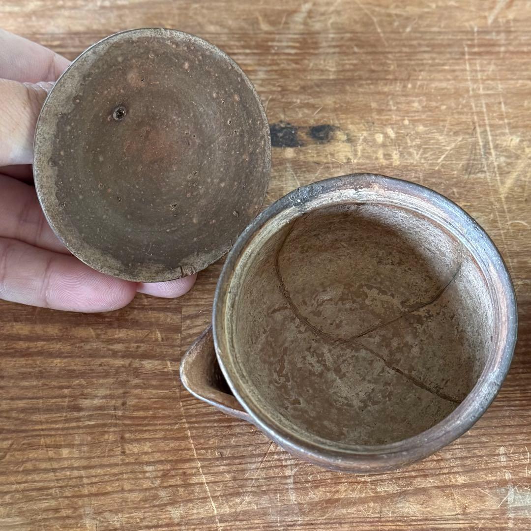 SNT454 真作 備前焼 人間国宝 藤原啓 宝瓶 湯冷し 二点 宝瓶直しあり