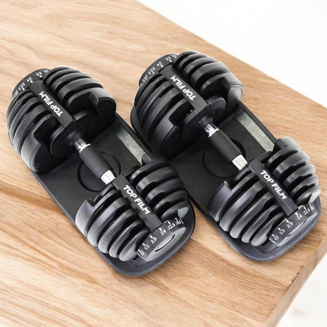 【新品】可変式ダンベル ブラック 24kg×2個セット｜15段階調整安全設計