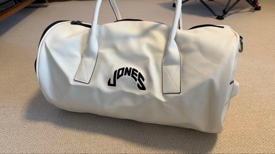 JONES ゴルフ　ボストンバッグ ホワイト レア刺繍付