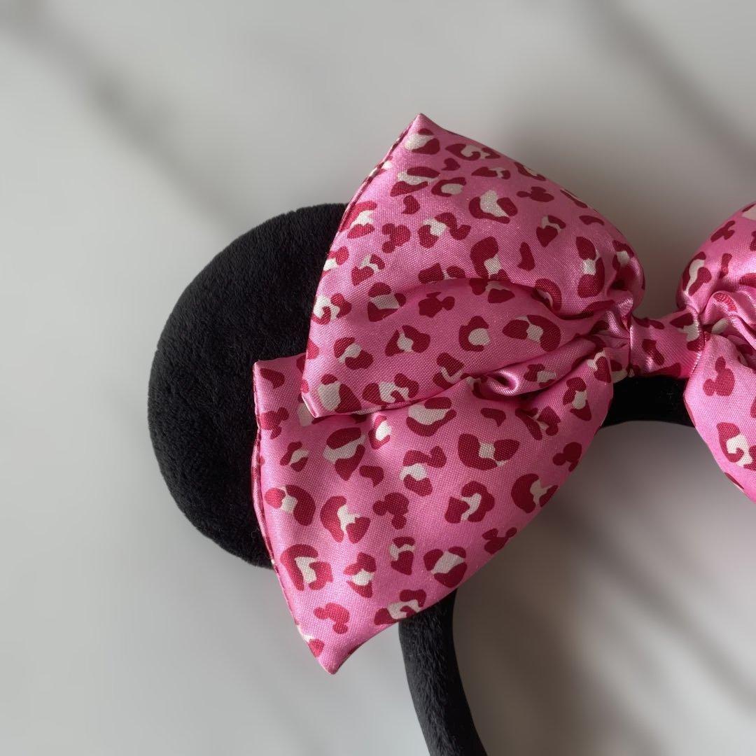 ディズニー ヒョウ柄 ピンクリボン カチューシャ 2個セット