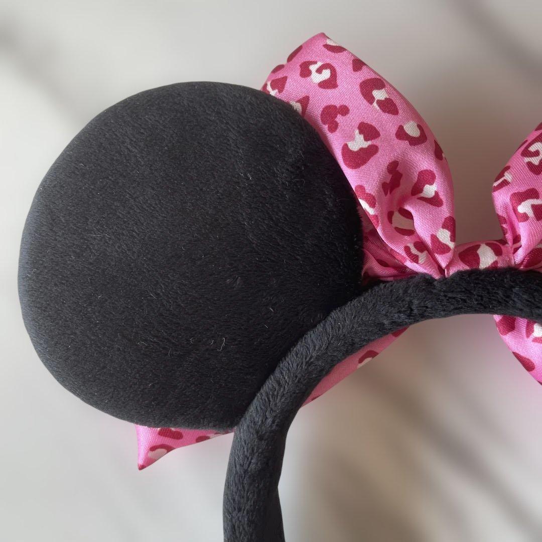 ディズニー ヒョウ柄 ピンクリボン カチューシャ 2個セット
