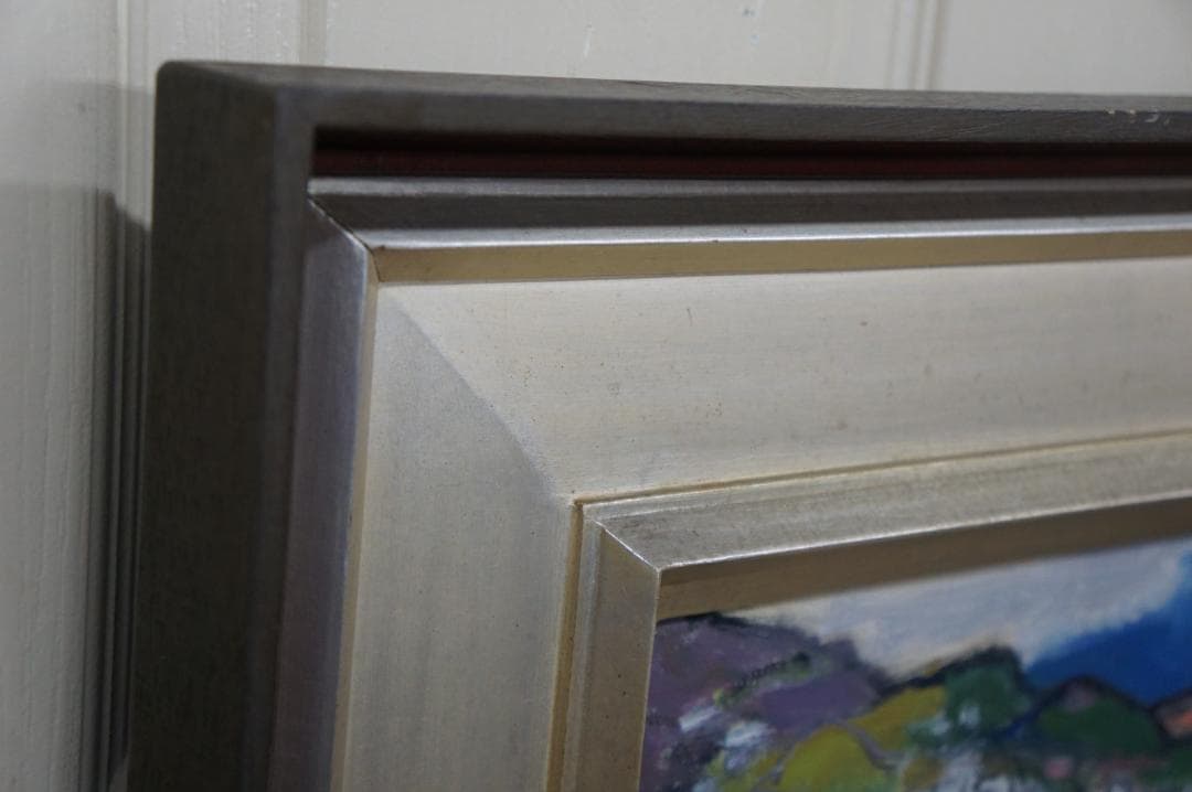 寺島龍一 油絵 風景画 熱海風景 額装 日本芸術院会員 日展顧問 光風会理事長