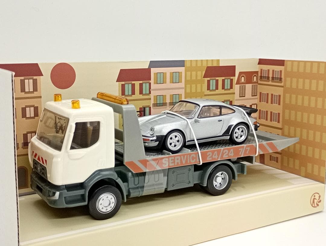 ノレブ 1/43 ルノー カロ トランスポーター+ポルシェ930 シルバー 2台