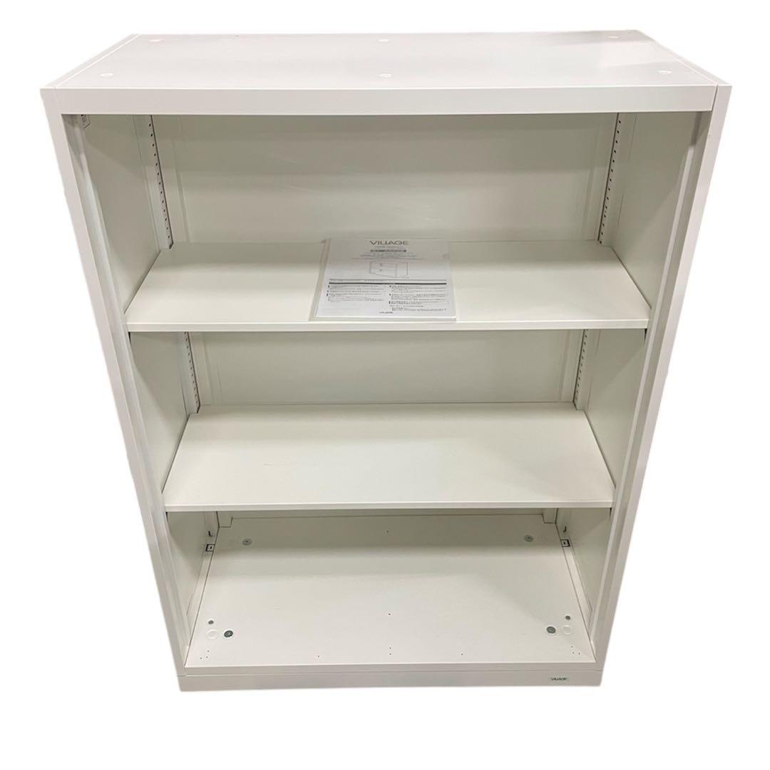 ホワイト スチール書庫・オープン書庫 3段