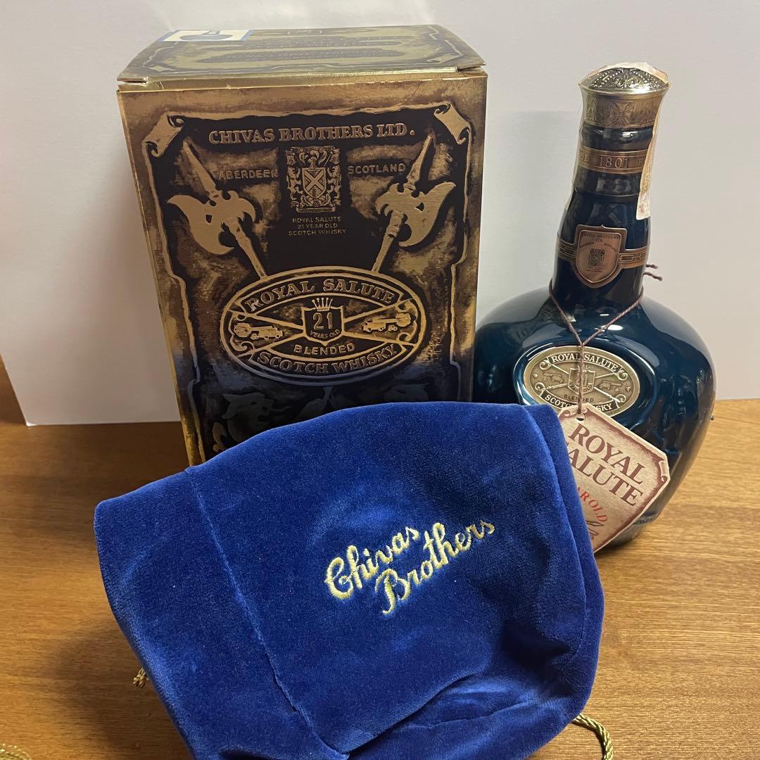 【未開封】ロイヤルサルート　21年　スコッチウイスキー　青ボトル　箱・袋付き