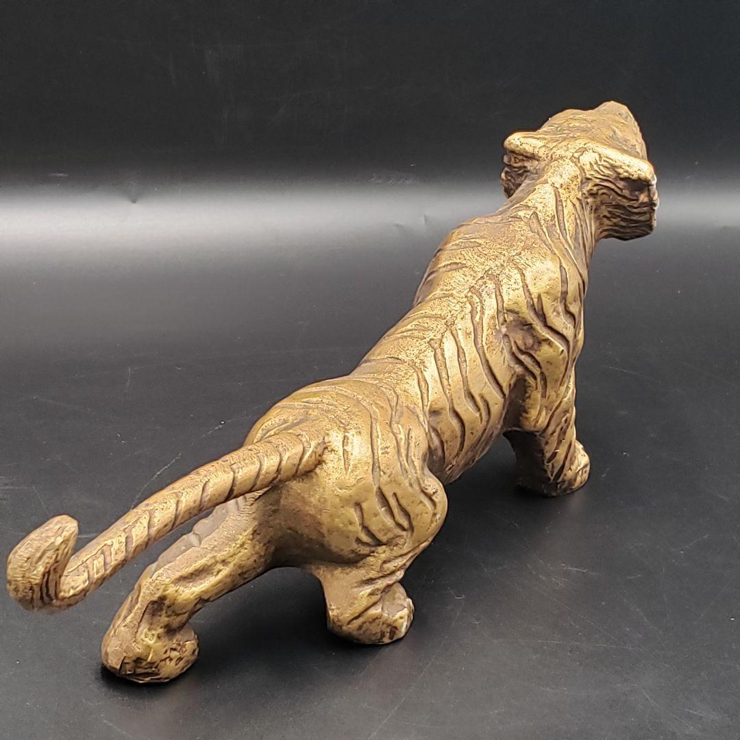 ⑰美術鋳物 虎置物 寅 啓裕作 美術工芸品 干支