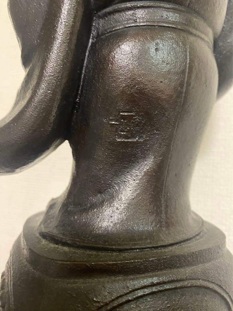 銅製福祿壽 置物高村泰正 彫刻 在銘 金属工芸 保管品