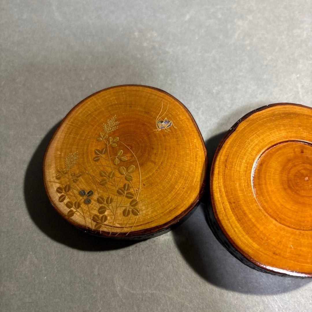 泰園　萩に虫　香合　共箱