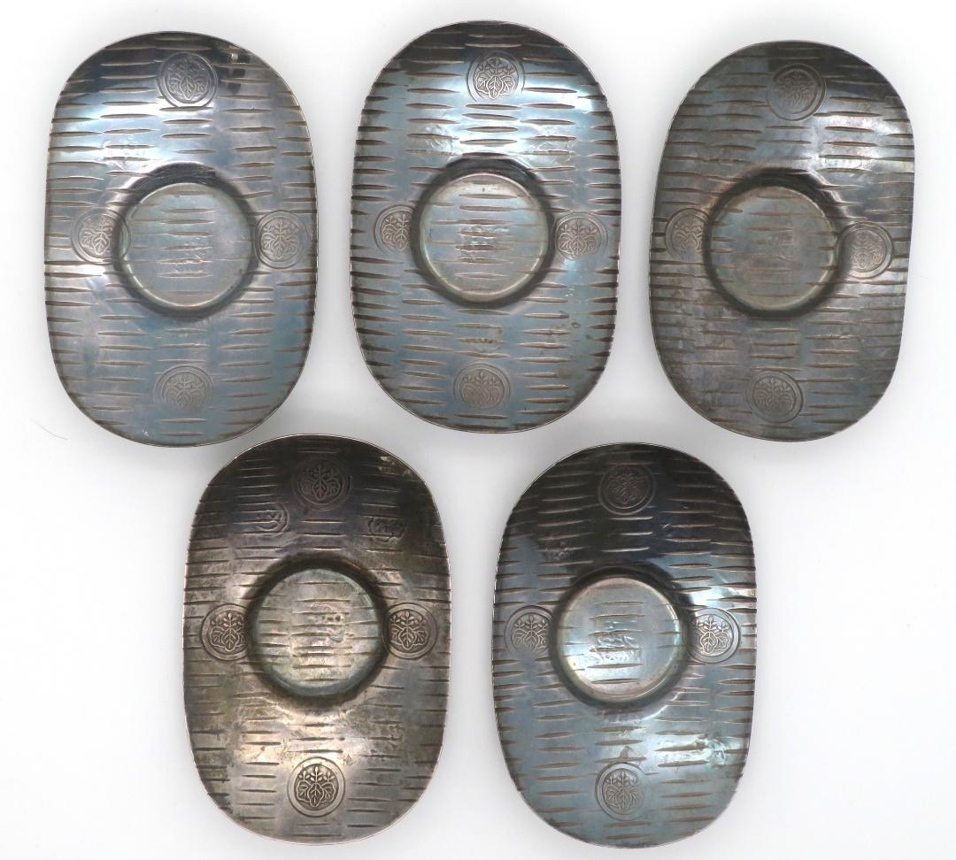 純銀 刻印入り 大判小判型 茶托 煎茶 道具 銀杯骨董品　重さ378g